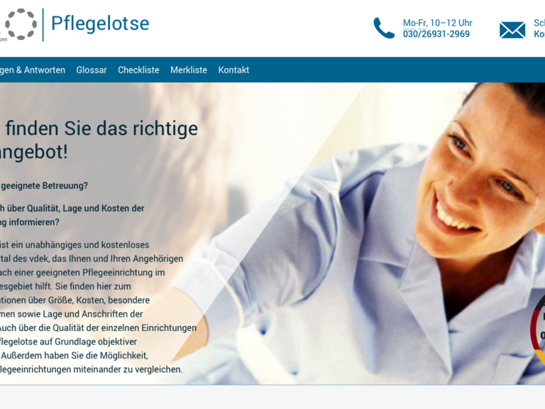 News zu pflegelotse.de zählt zu "Deutschlands Besten Online-Portalen 2017" 