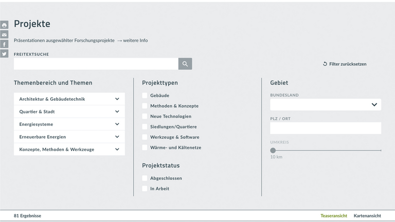 Portal Energiewendebauen: Datenbank und Suchfunktion Portal Energiewendebauen: Datenbank und Suchfunktion