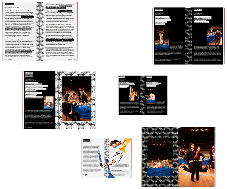 Ein kleiner Einblick in die Innenseiten der Saisonbroschüre 24/25 in Form einer Collage