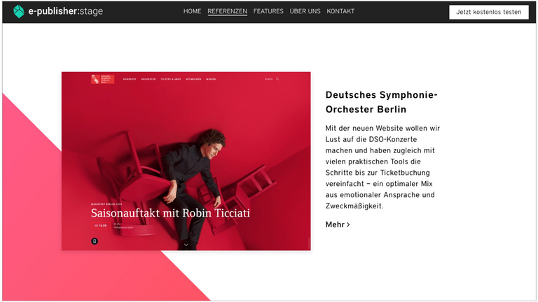 Deutsches Symphonie-Orchester Berlin: Redaktionssystem e-publisher stage Deutsches Symphonie-Orchester Berlin: Redaktionssystem e-publisher stage