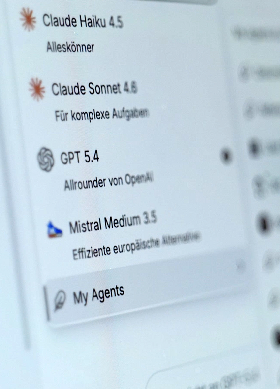 LibreChat-Oberfläche als zentrale KI-Plattform für Unternehmen
